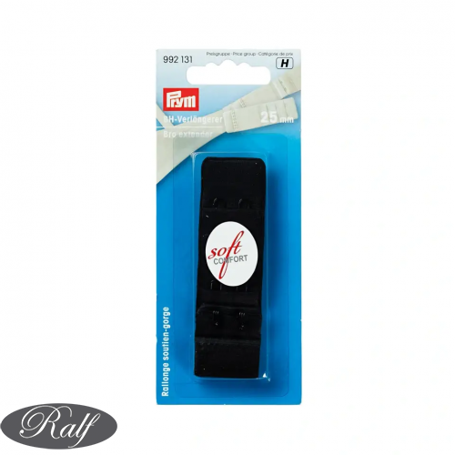 Extindere pentru sutien, carlige 3x2, 25 mm, negru - Prym 992131